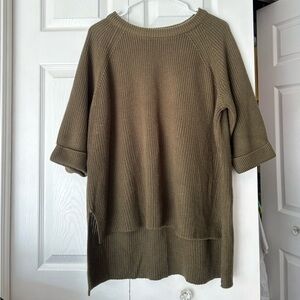 NWOT Mote by Anthropologie Pullover Green Sweater. Half Sleeve. Size Medium.